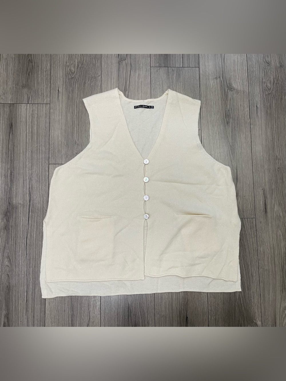 Gudrun Sjoden Womens Knit Wool Vest Size XXL Button Up Waistcoat V-Neck